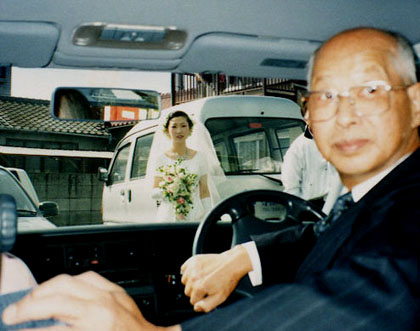 Izumi and her father, wedding day.