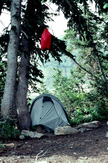 Campsite on a ridge.