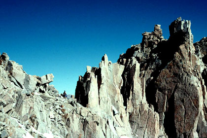 Rocks at the top of the 99 switchbacks (look for hiker in this shot).